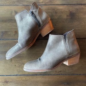 Gold Leather Ankle Booties, size 7.5